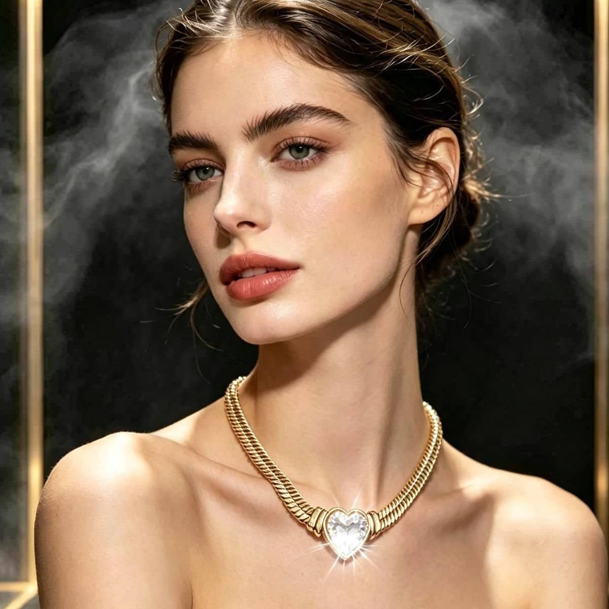 Colar feminino aço inox pingente com zircônia