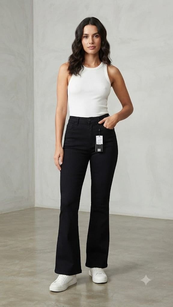 CALÇA FLARE PRETA - Foto 1