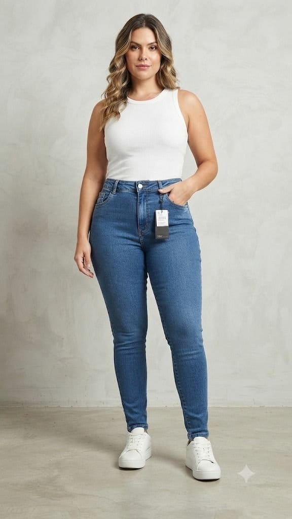 Calça skinny jeans azul - Foto 1