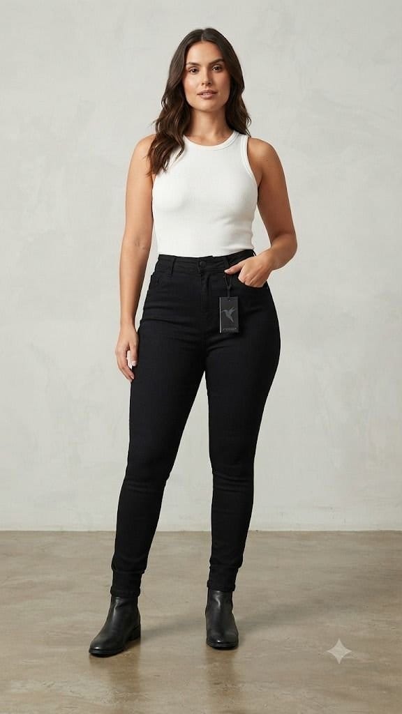 Calça skinny preta - Foto 1