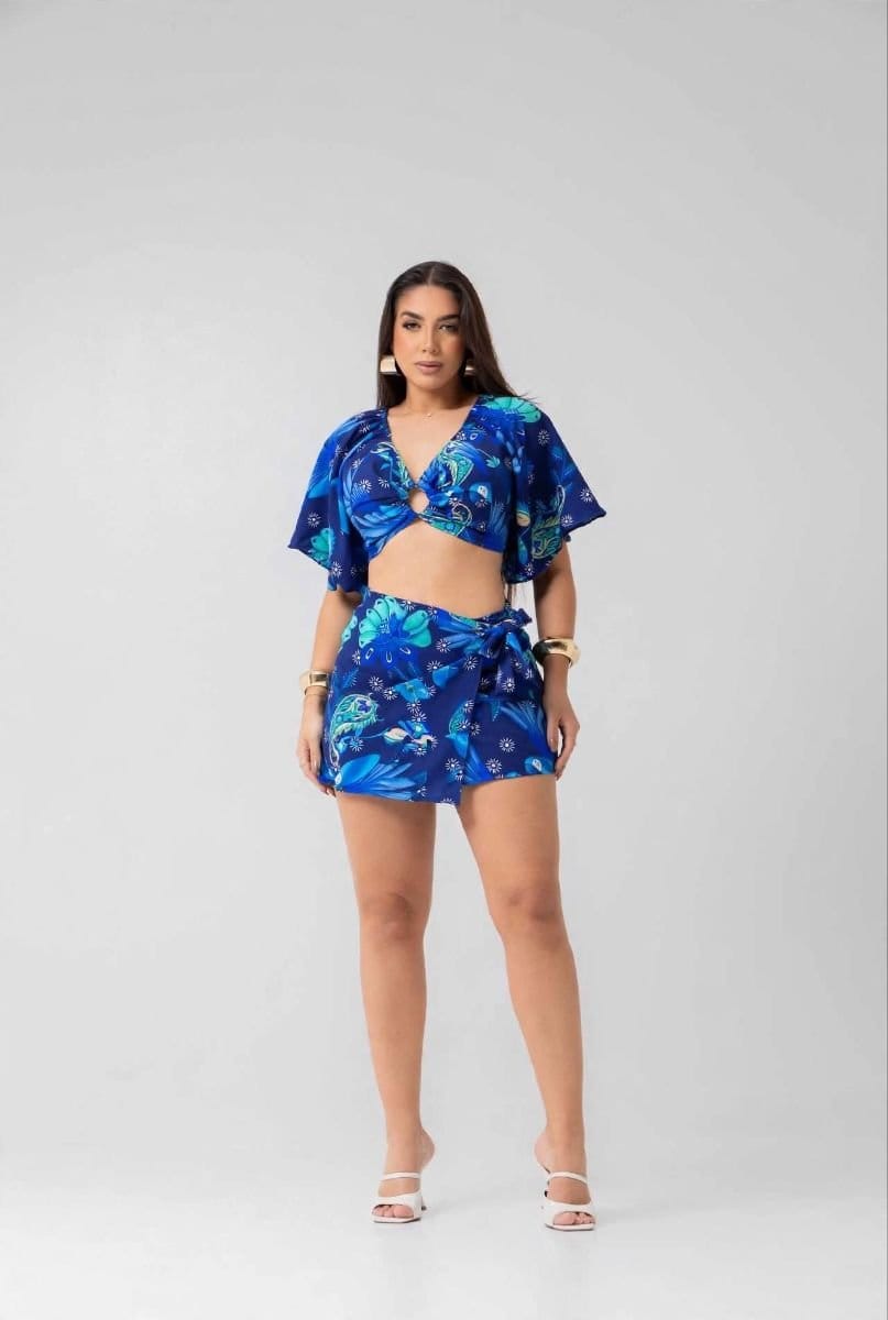 Conjunto short saia e cropped - Foto 1