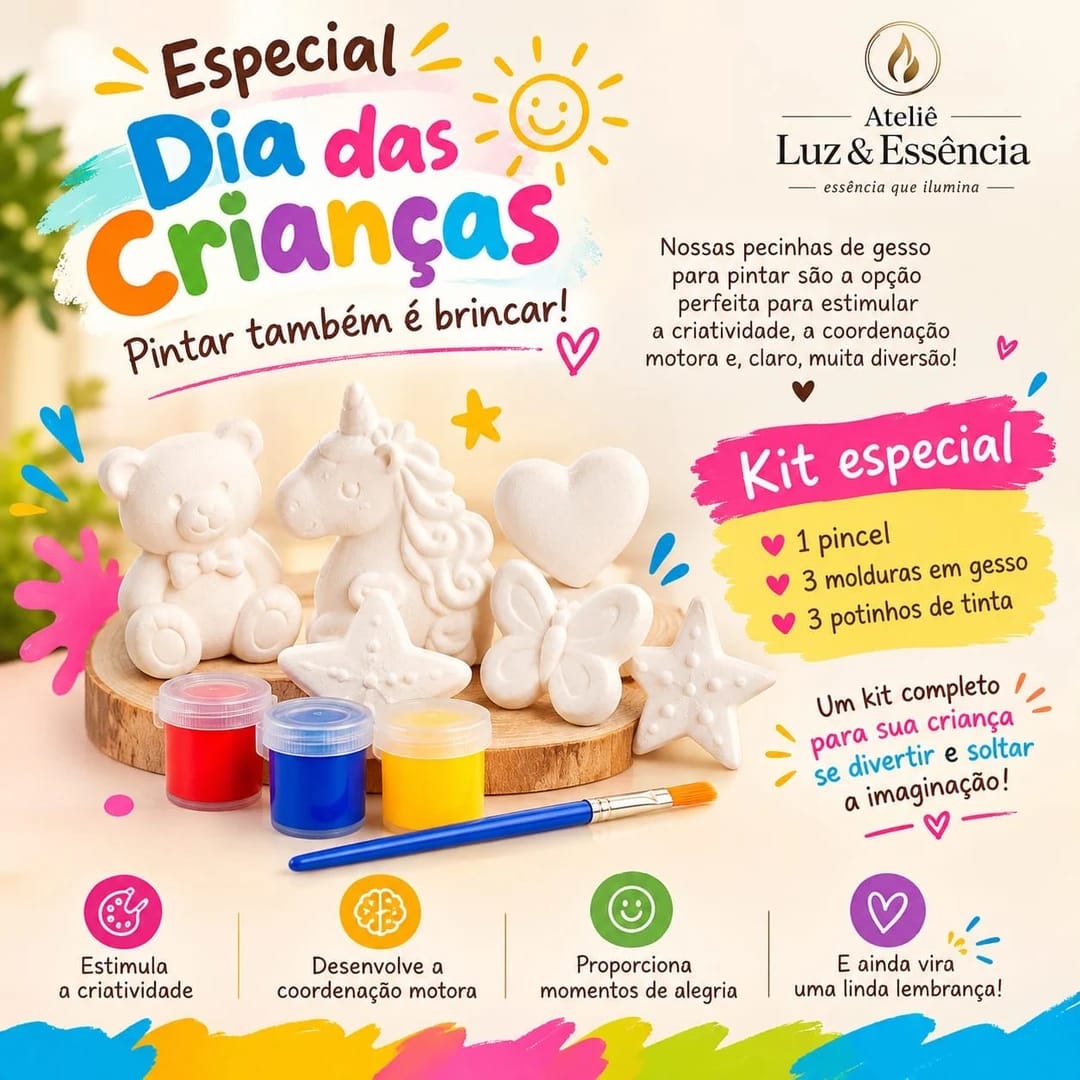 Kit Pintura Infantil em Gesso - Foto 1