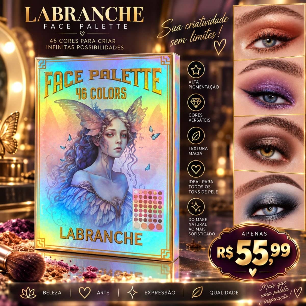 Paleta Multifuncional Face Palette 46 Colors Labranche