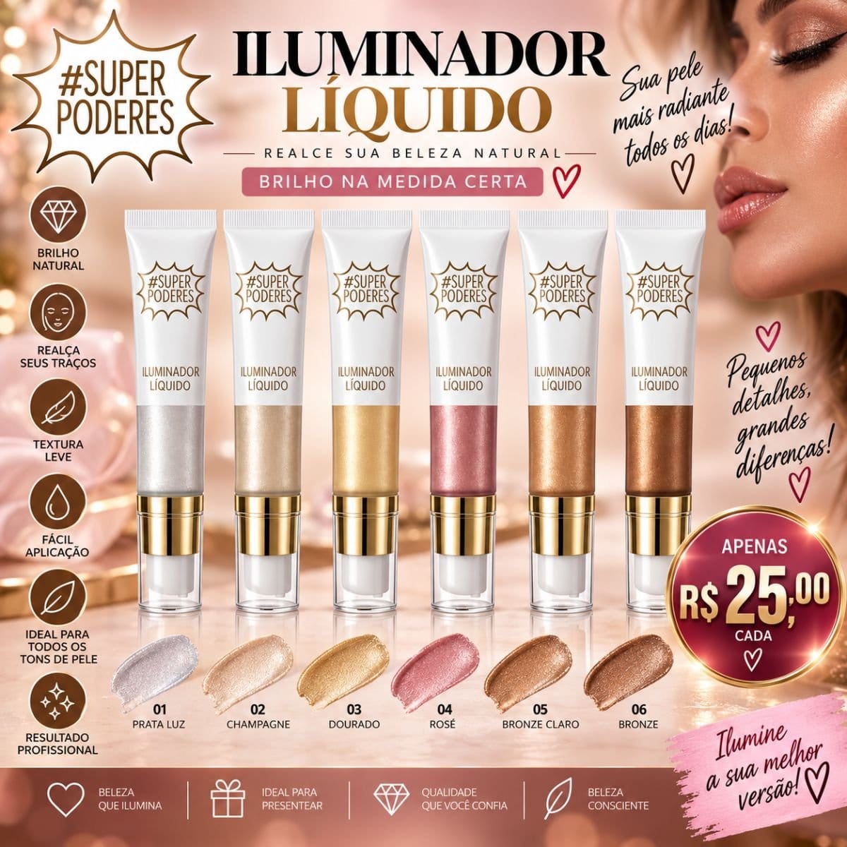 Iluminador Líquido - 6 Cores - Foto 1