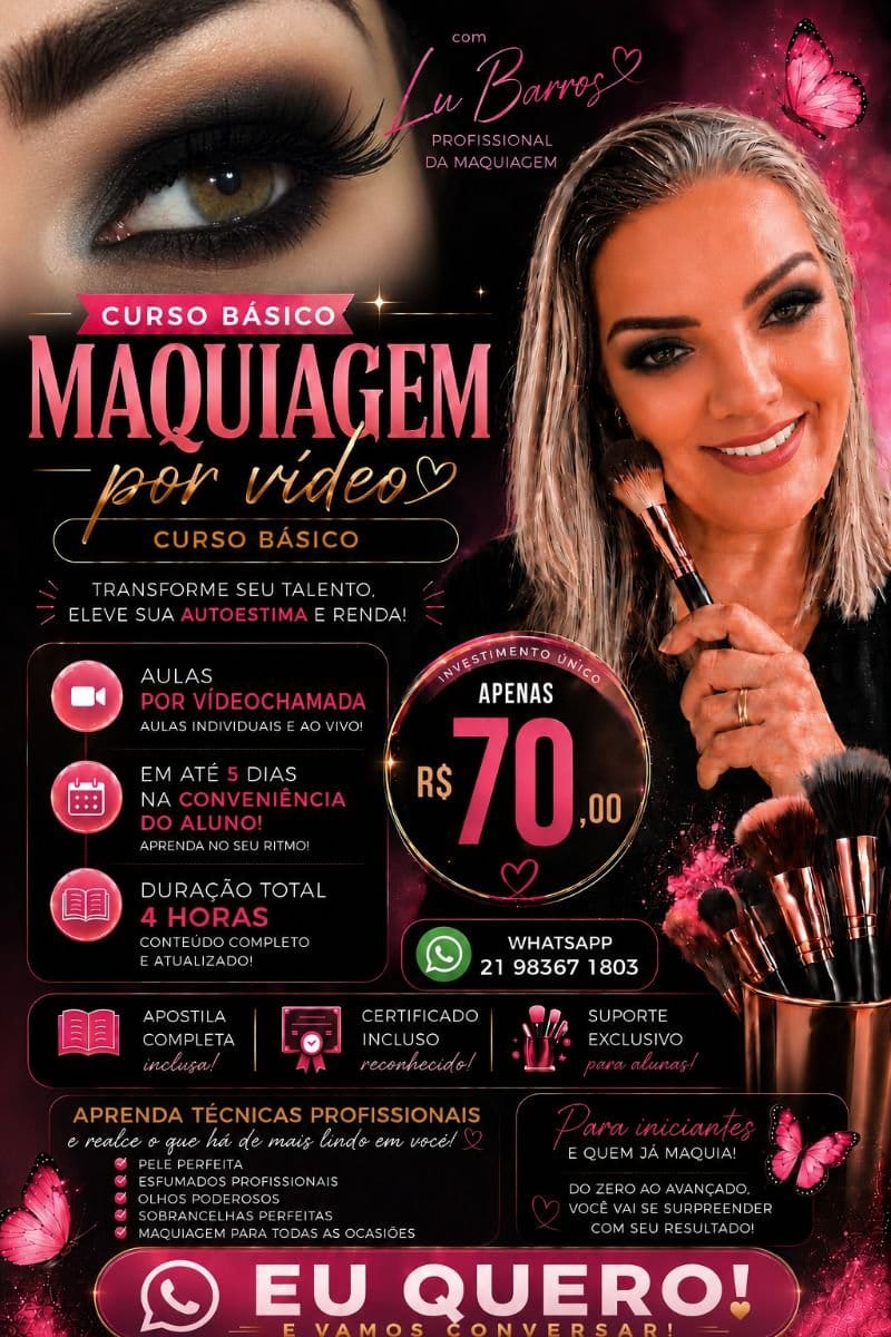 Curso de auto maquiagem ONLINE PROMOÇÃO 2026 - Foto 2