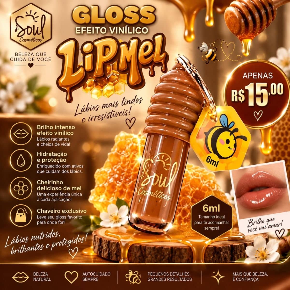 Gloss Chaveiro Mel Soul