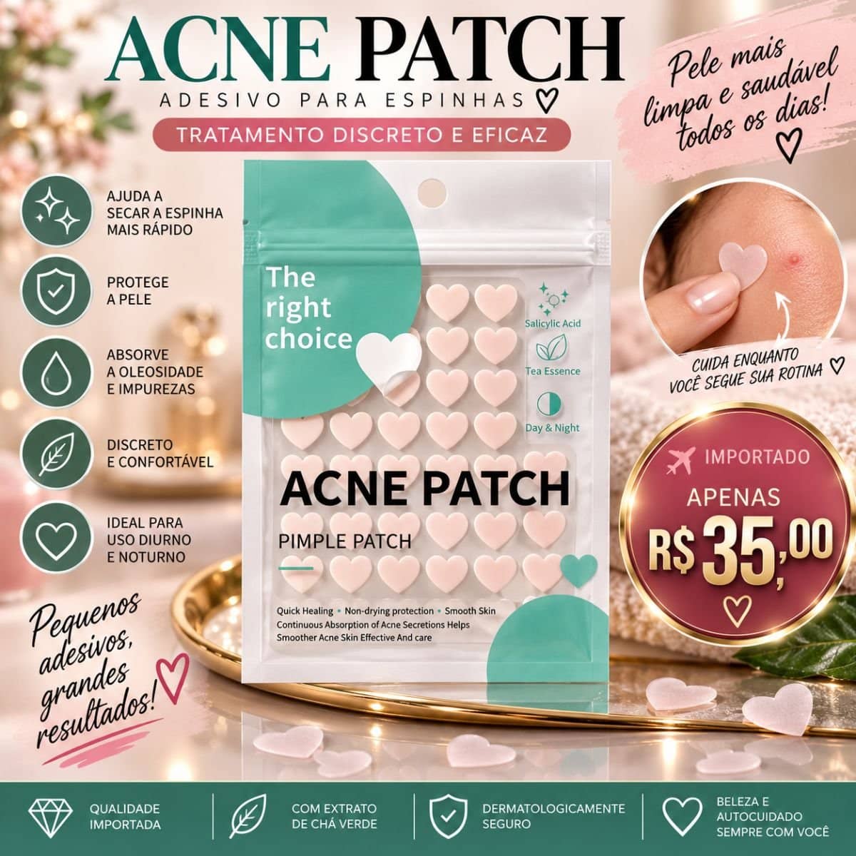 Adesivos Secante para Acne Espinhas Coloridos