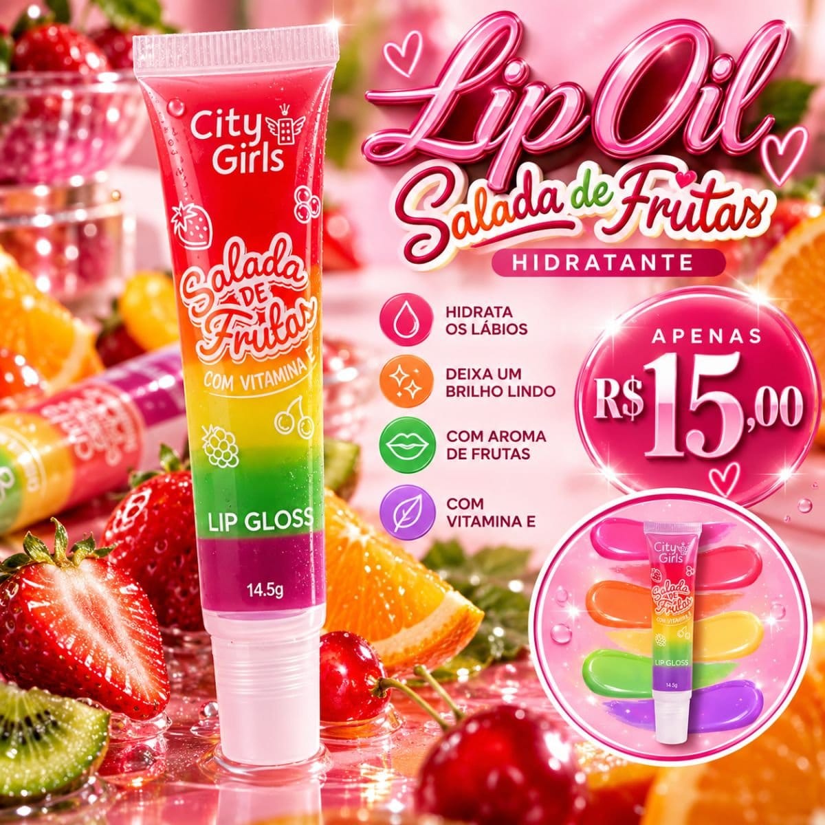 Lip Oil Salada de fruta - Foto 1