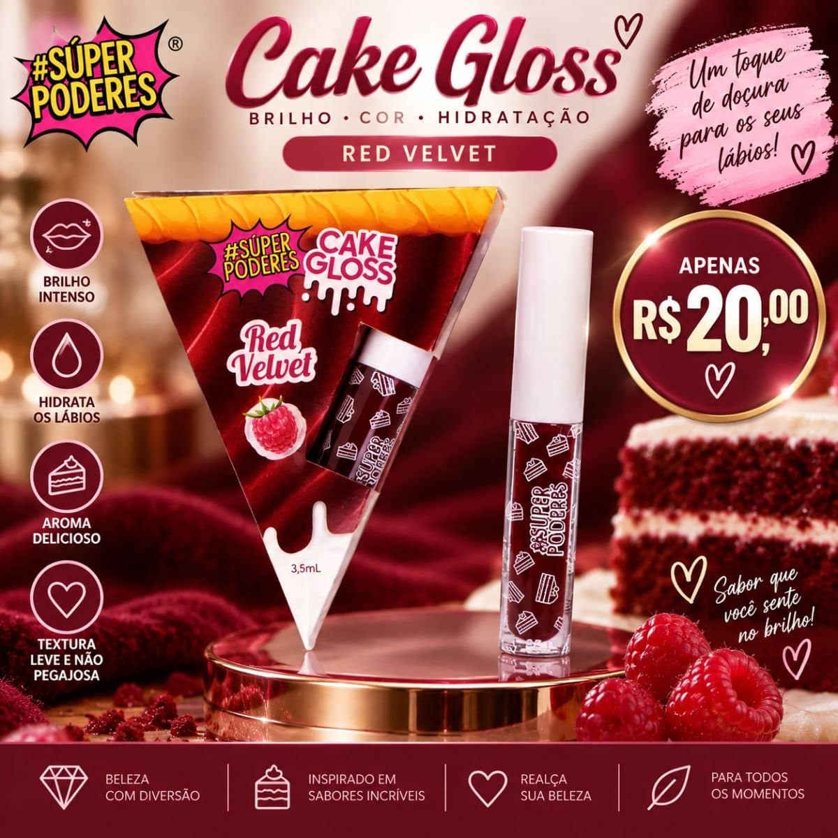 Cake Gloss Red Velvet Super Poderes
