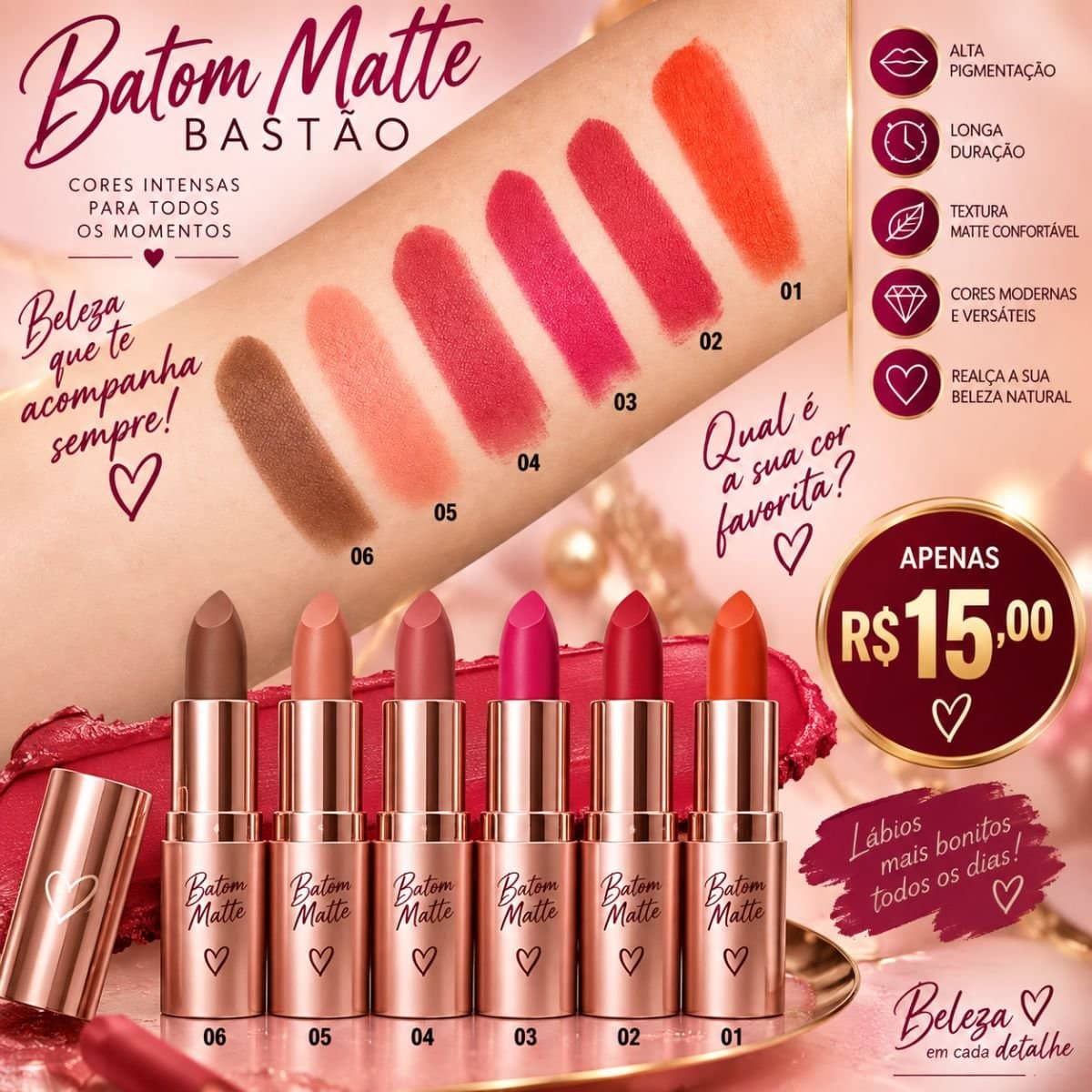 Batom Matte Bastão Shines