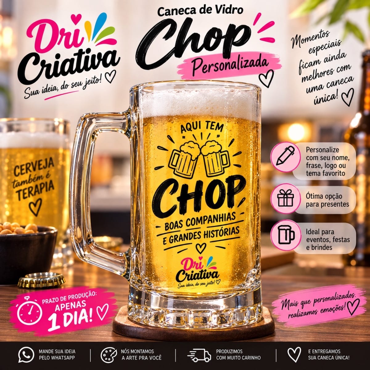 Caneca de chopp jateada - Foto 1