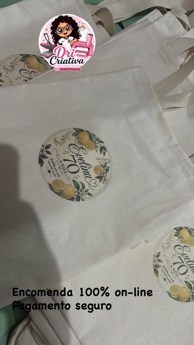 Ecobag 21x29 estampa 10cm - Foto 3