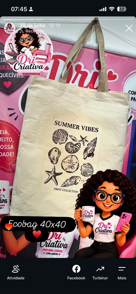 Ecobag 35x40 estampada - Foto 4