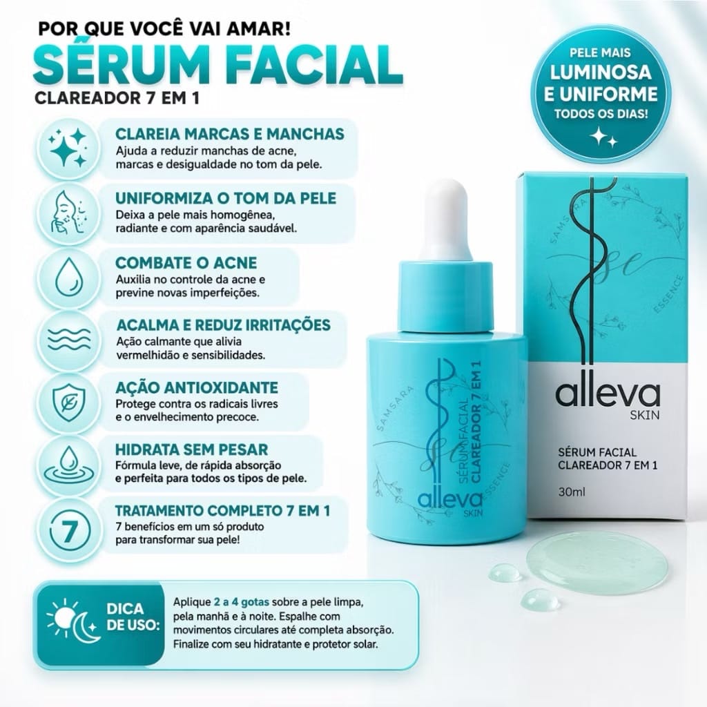 Sérum facial clareador alleva - Foto 1