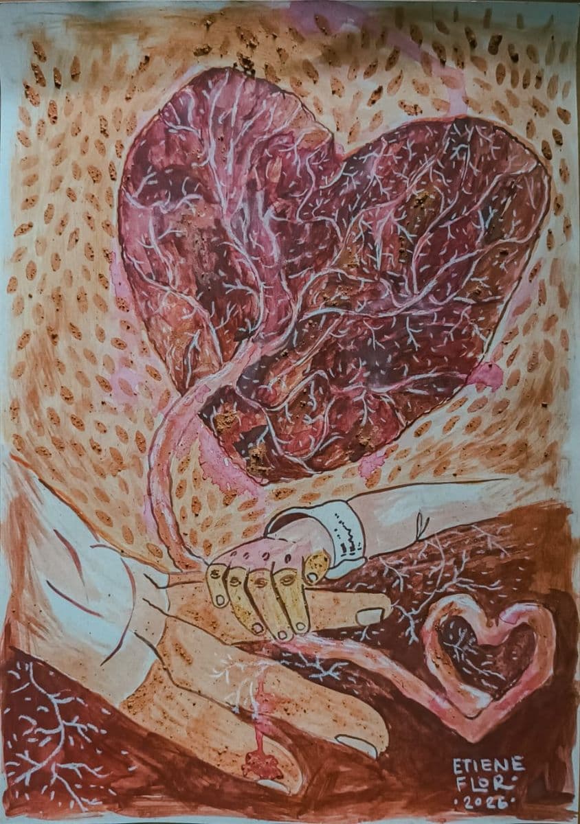 Pintura da placenta com tinta natural