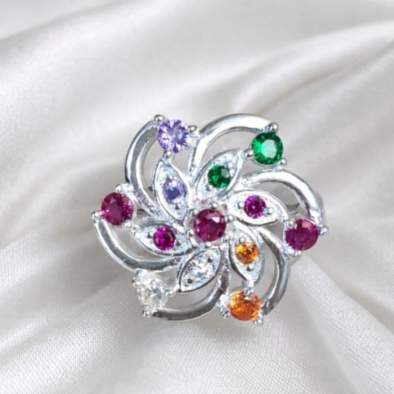 Anel Flor Zirc Colorida N17