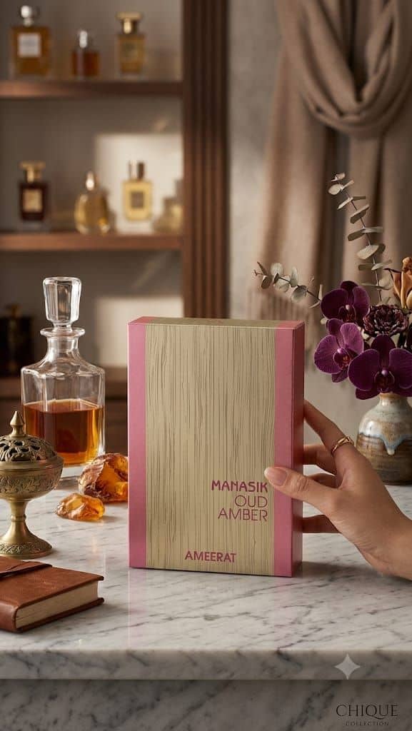 Perfume Árabe Manasik Oud Amber Ameerat 100ml Eau De Parfum Feminino Original