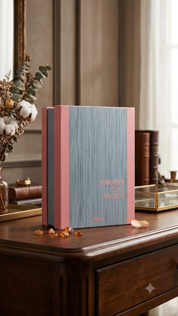 Perfume Árabe Manasik Oud Amber Pink 100ml Eau De Parfum Feminino Original - Foto 1