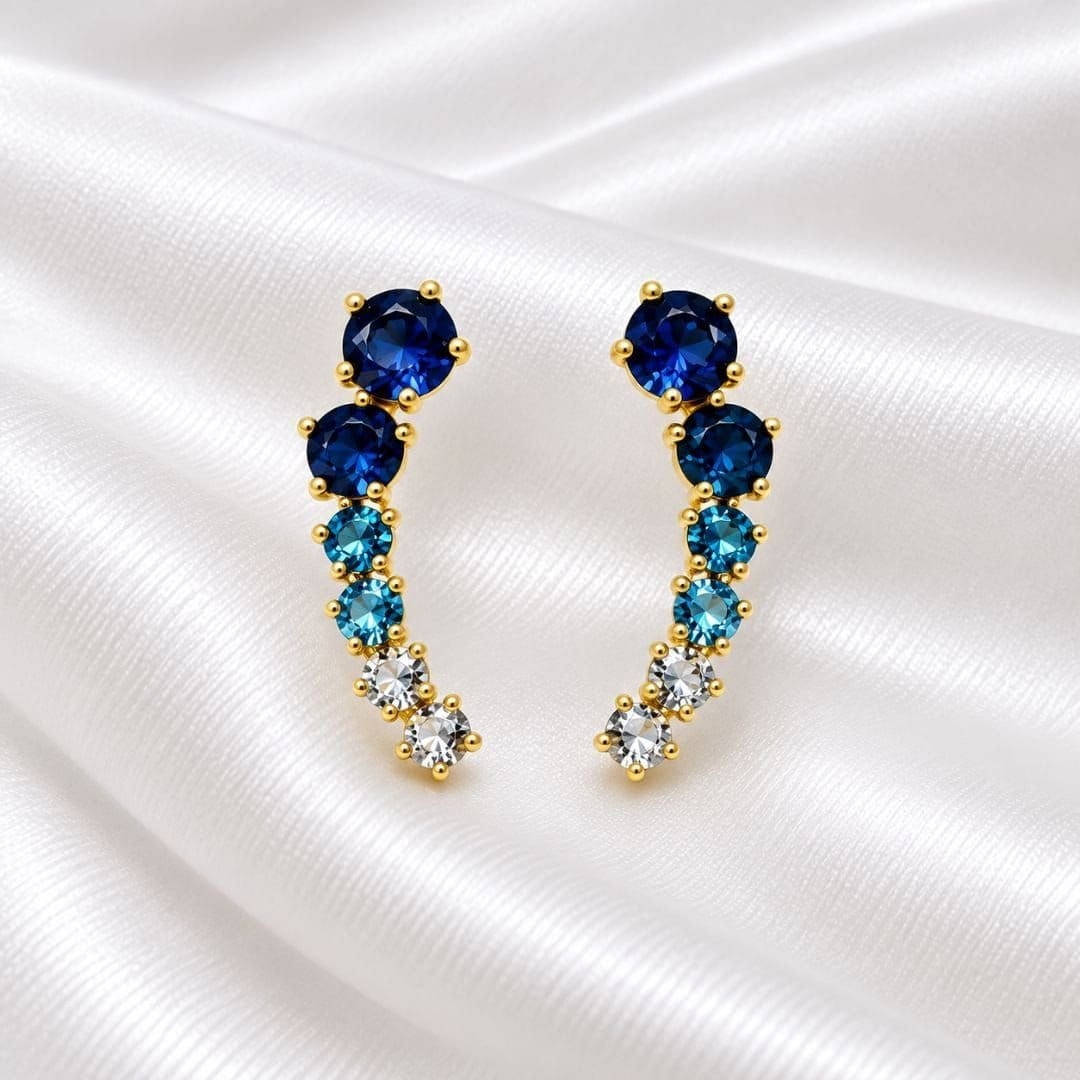 1 Fil Zirc Bolinhas Tom de Azul - Foto 1