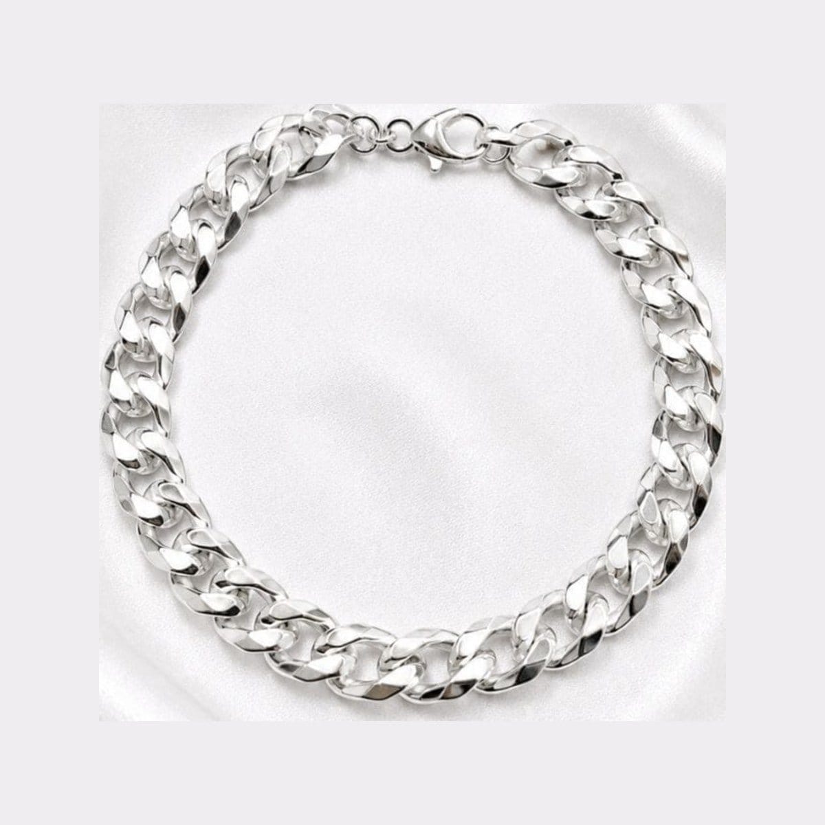 Pulseira Elo /1 Achatada Grossa Prata - Foto 1