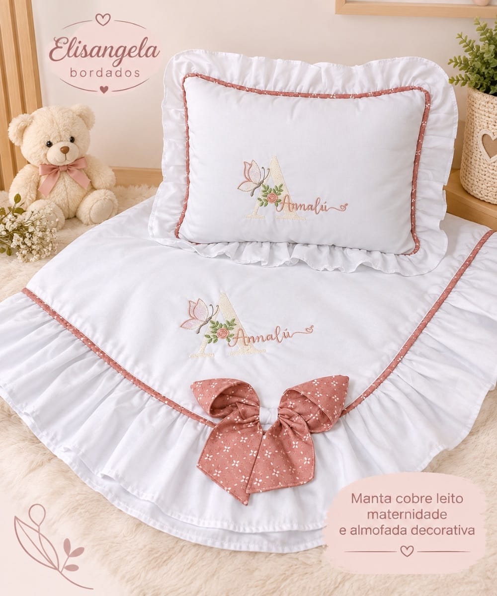 Almofada decorativa + Manta leito Maternidade - Foto 3