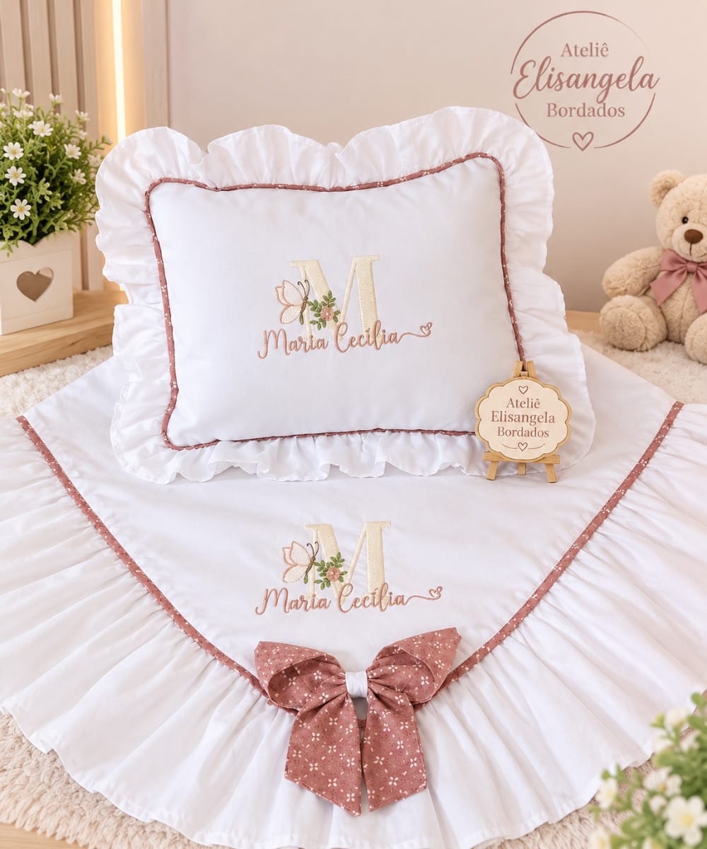 Almofada decorativa + Manta leito Maternidade - Foto 2