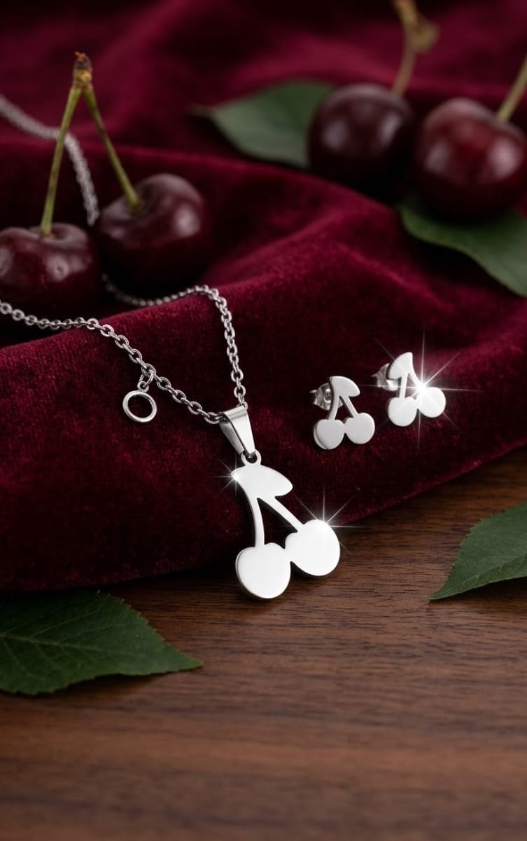 🍒 Conjunto Cerejinha prata ✨🍒 - Foto 1