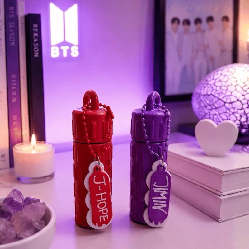 Porta Batom BTS Personalizado Chaveiro | Case Lip Balm K-pop Acessório Mochila