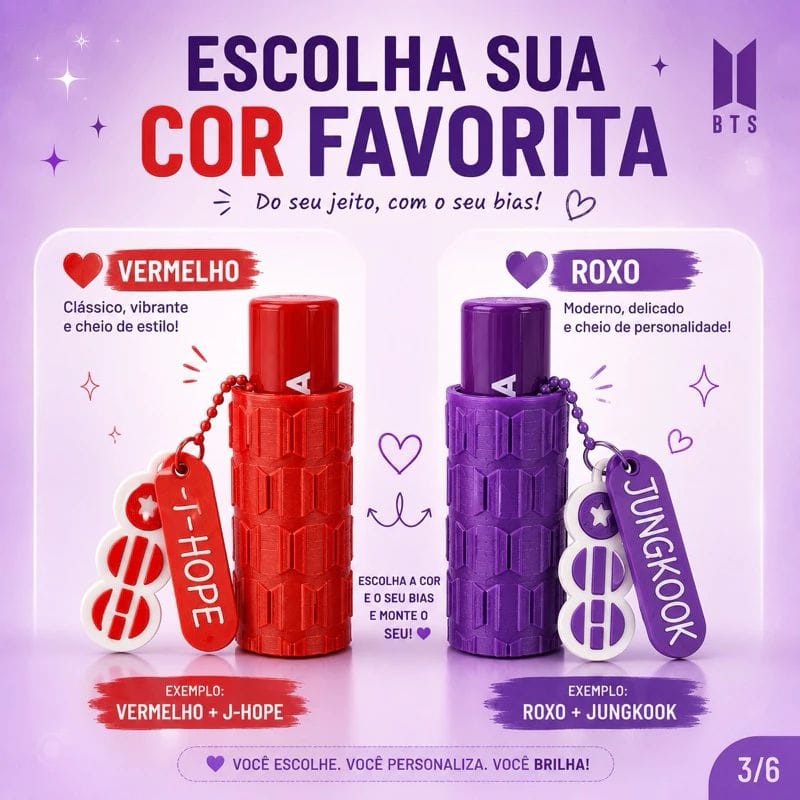 Porta Batom BTS Personalizado Chaveiro | Case Lip Balm K-pop Acessório Mochila - Foto 5