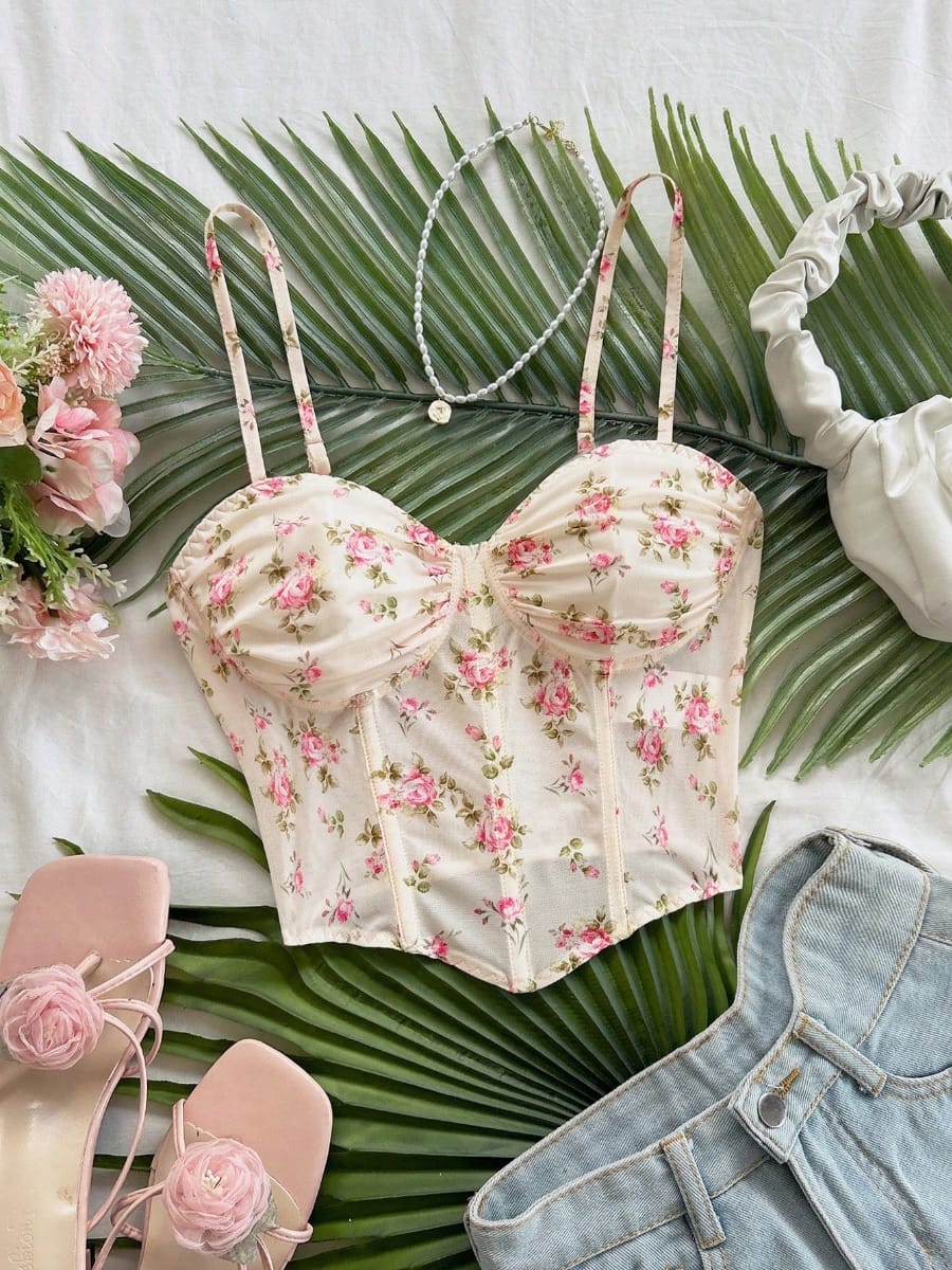 Top Floral Feminino Modelagem Versátil - Foto 1
