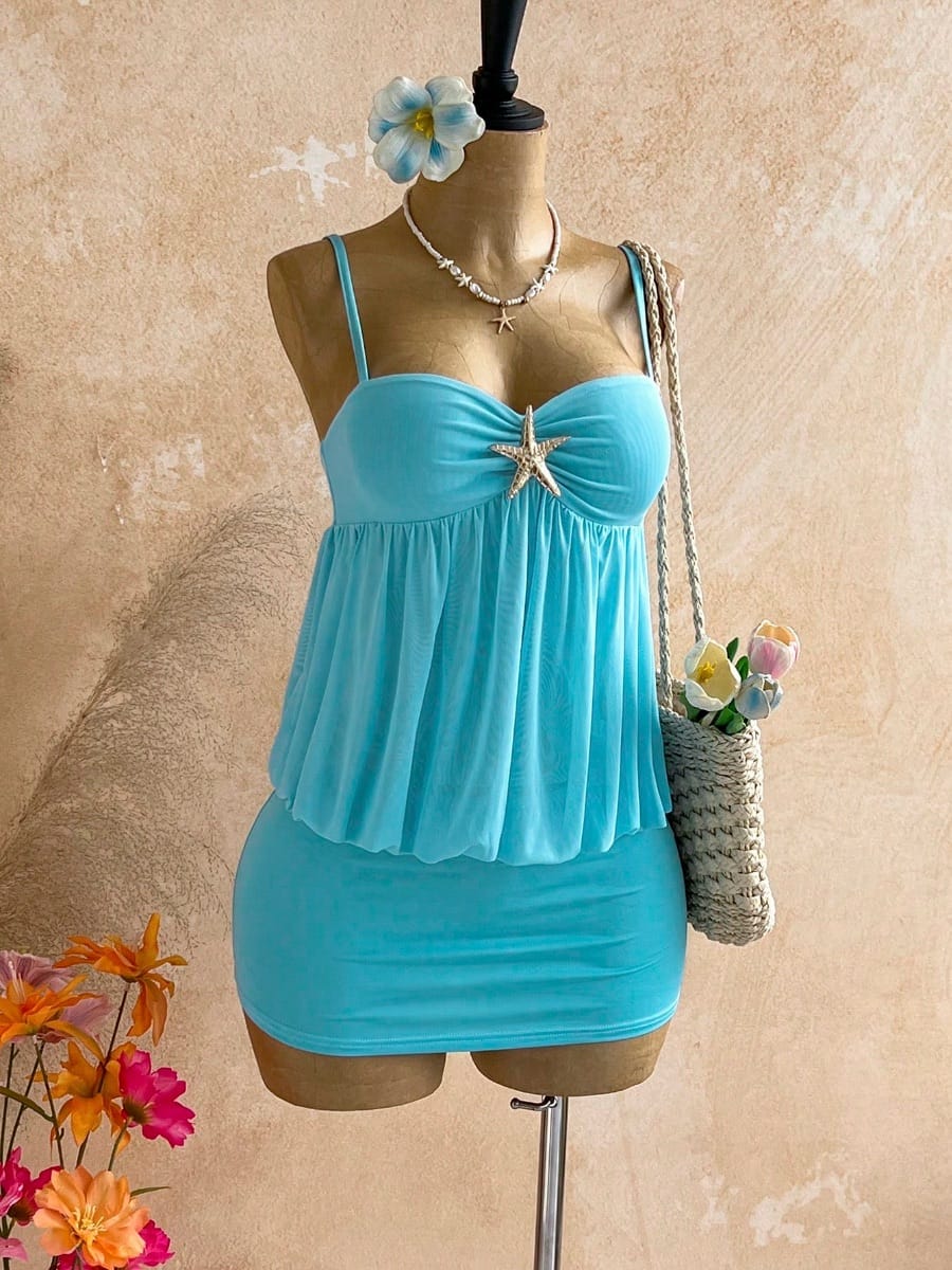 Vestido Mini Feminino com decoração Estrela do mar - Foto 1
