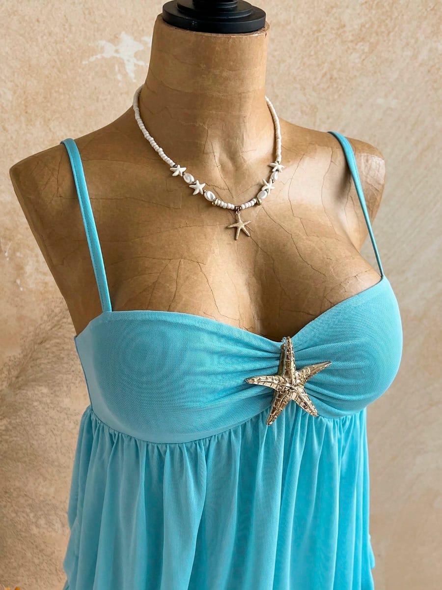 Vestido Mini Feminino com decoração Estrela do mar - Foto 2