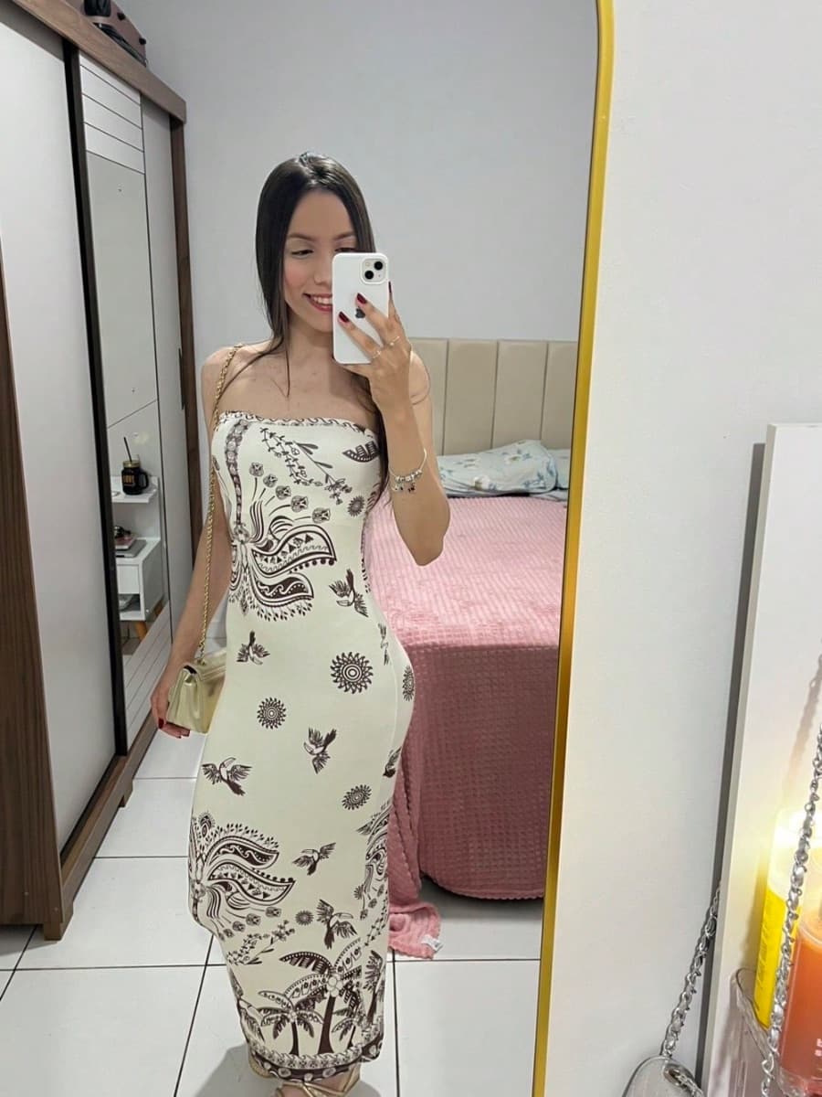 Vestido Mídi estampado