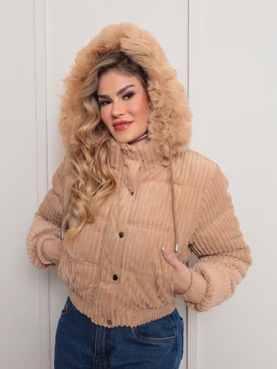 Jaqueta Feminina Cotelê Puffer