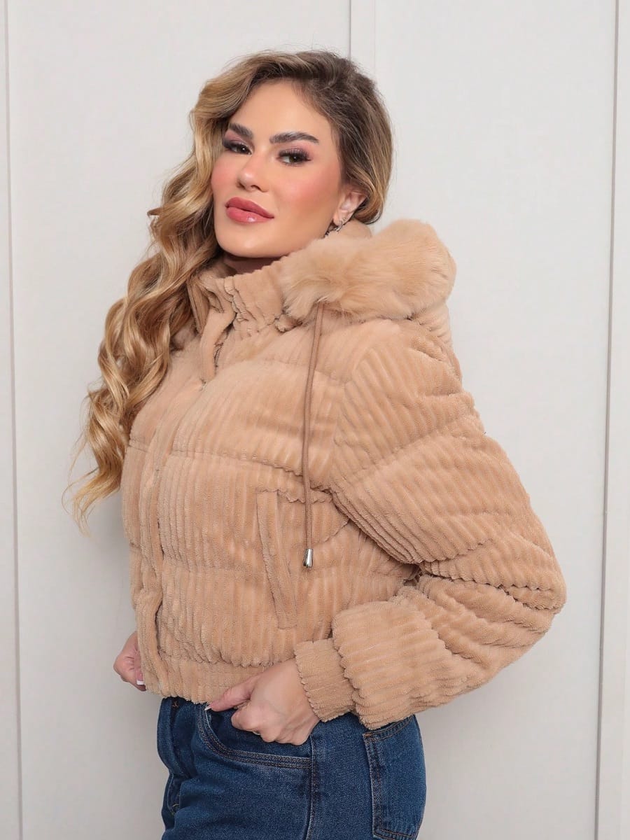 Jaqueta Feminina Cotelê Puffer - Foto 3