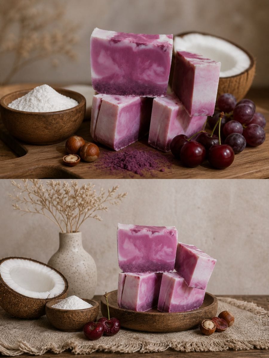 Sabonete artesanal de coco e uva - Foto 1