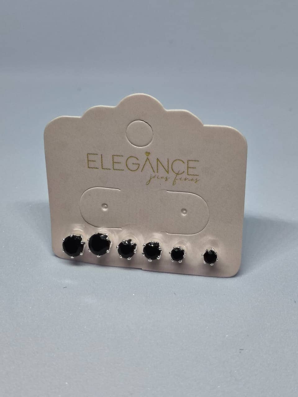 Brinco Trio Zircônia Preta – Elegance
