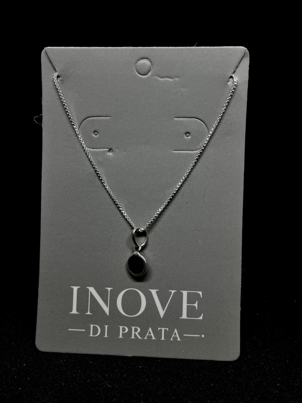 Colar Pedra Negra Inove Di Prata - Foto 1