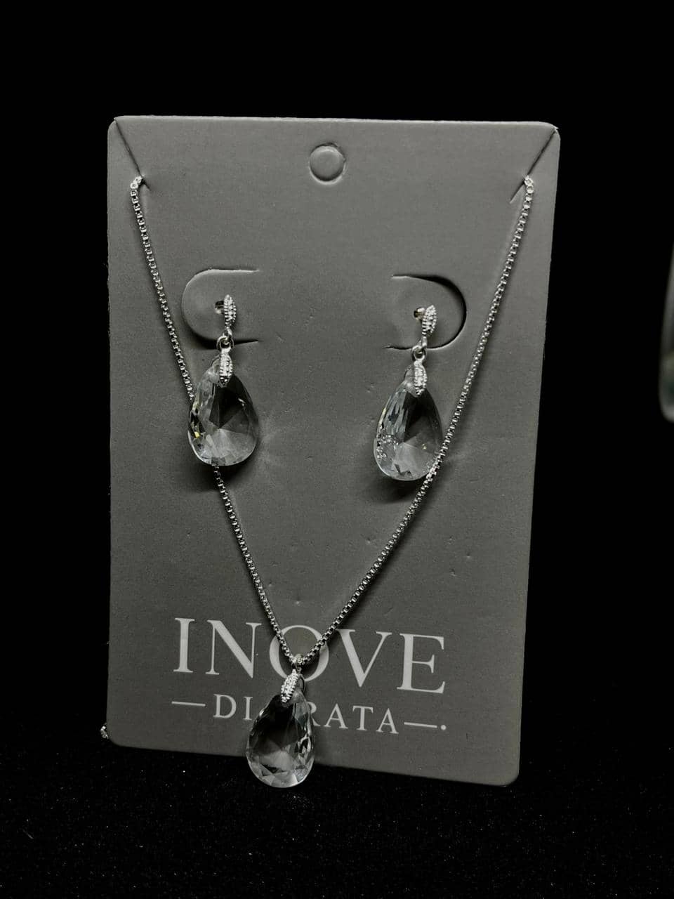 Conjunto Colar e Brinco – Pedra em Gota