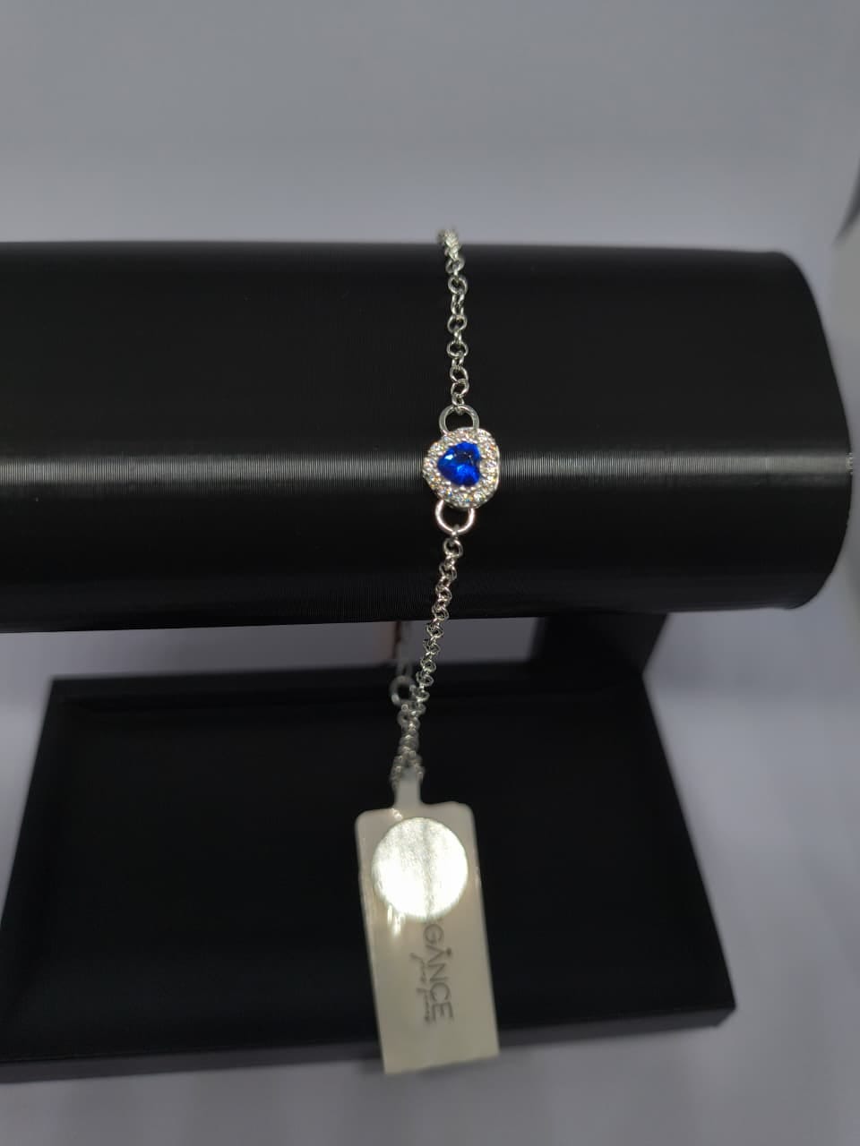 Pulseira Coração com Zircônia Azul – Elegance - Foto 1