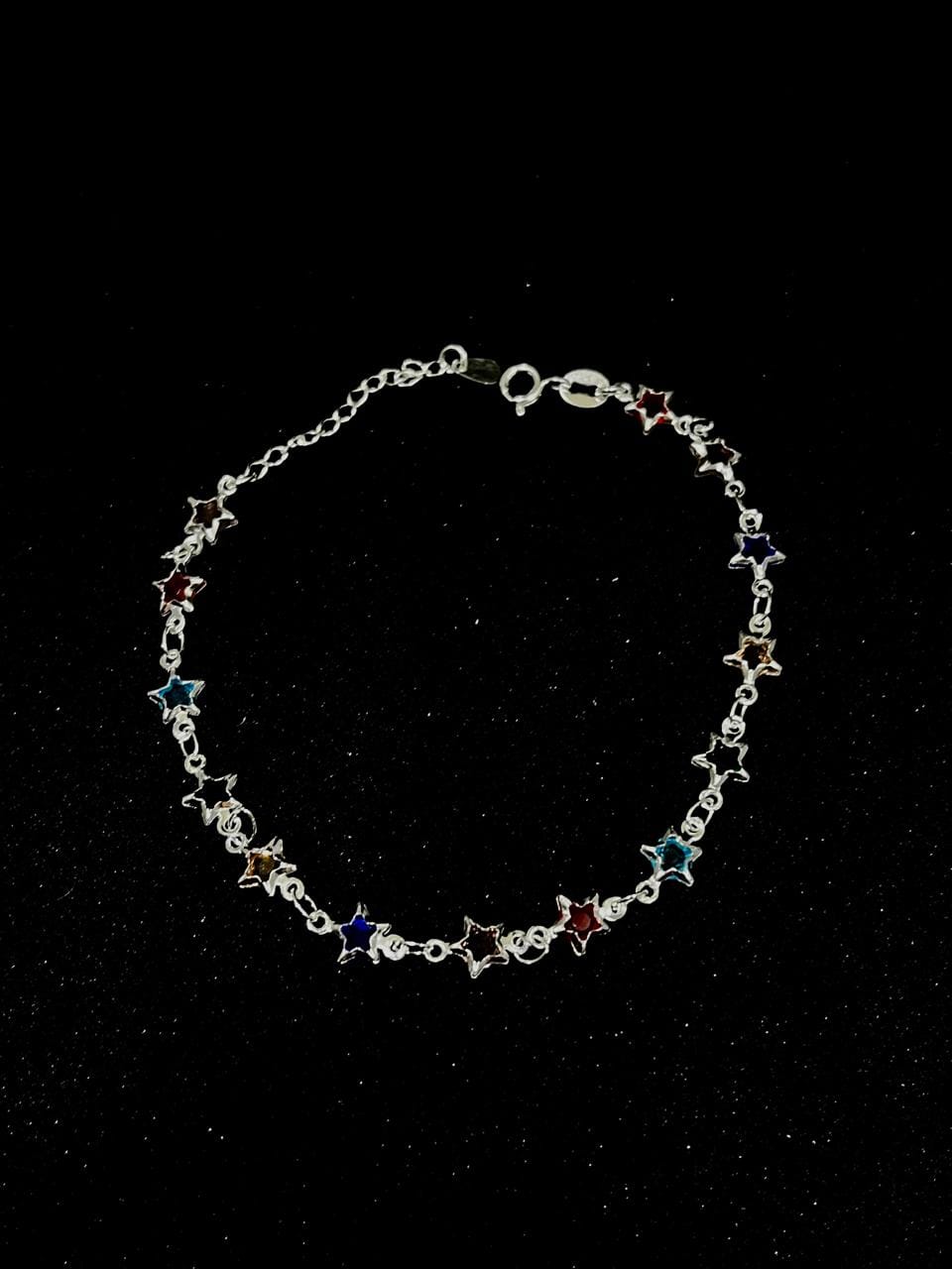 Pulseira Estrelas Coloridas Inove Di Prata - Foto 1