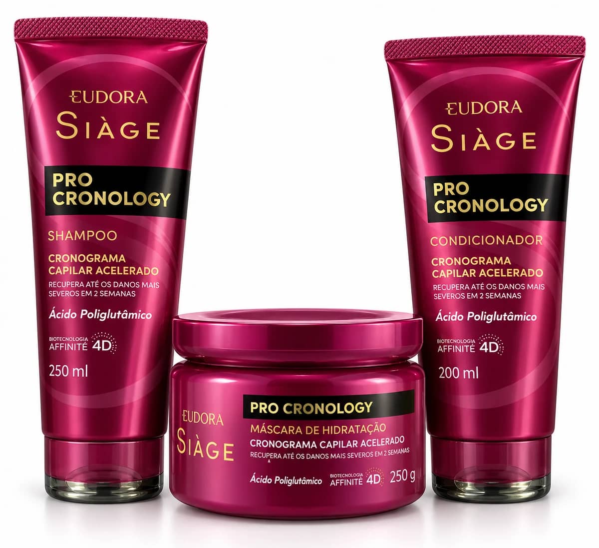 Kit Eudora Siàge Pro Cronology – Shampoo + Condicionador + Máscara