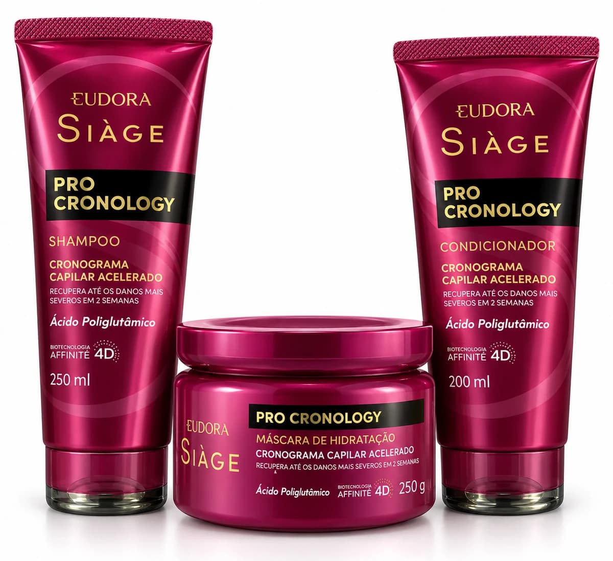 Kit Eudora Siàge Pro Cronology – Shampoo + Condicionador + Máscara