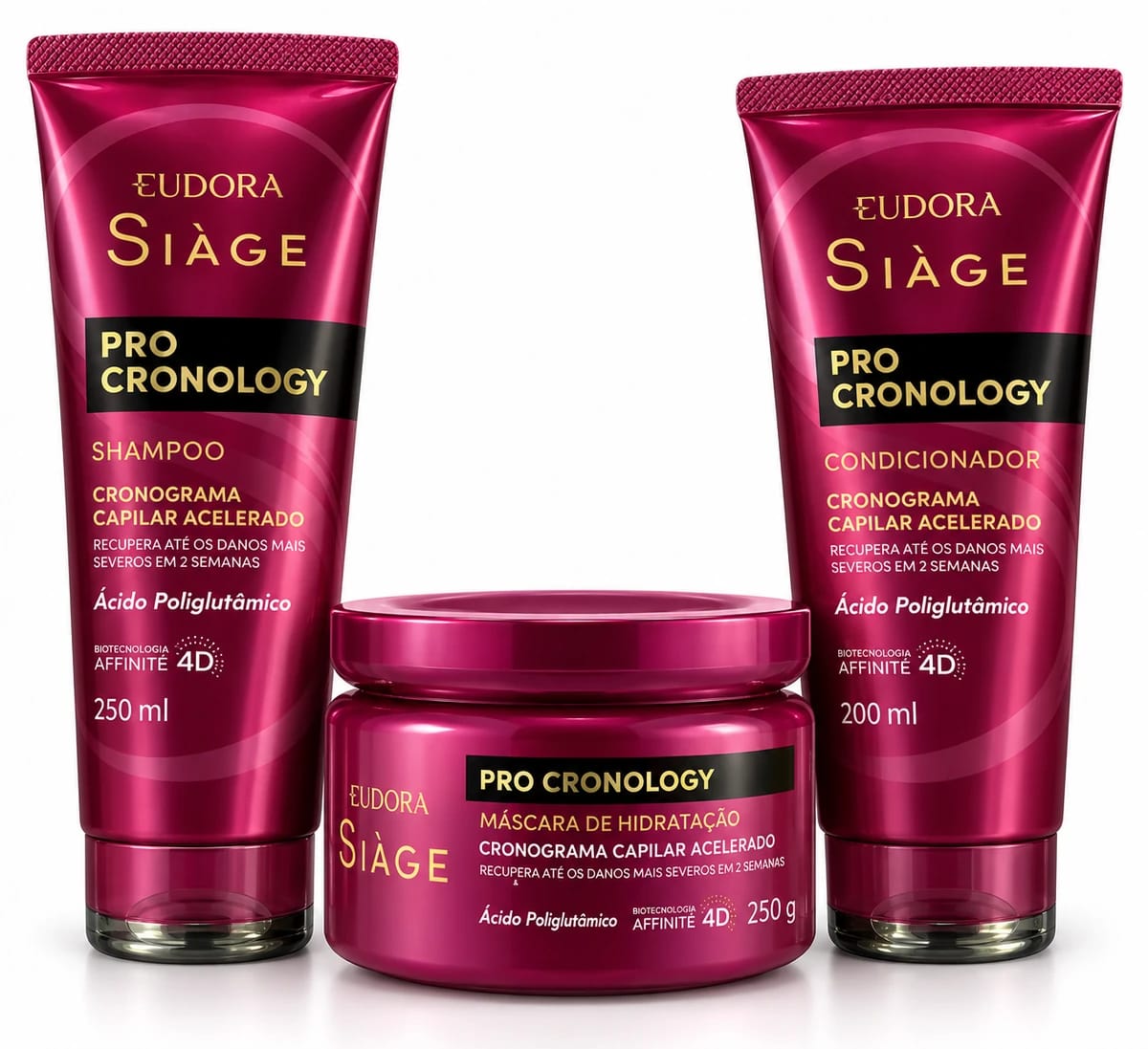 Kit Eudora Siàge Pro Cronology – Shampoo + Condicionador + Máscara - Foto 1
