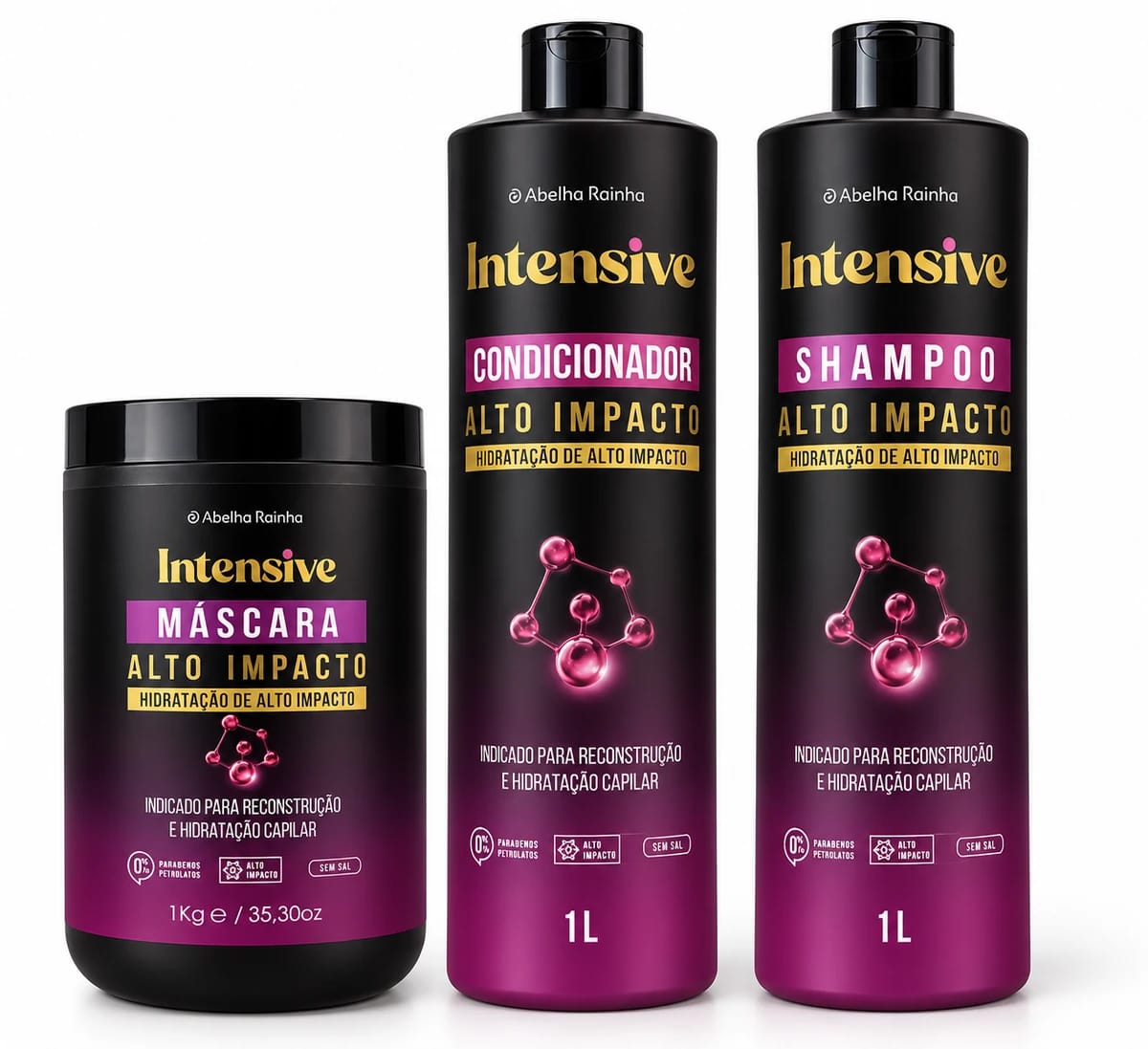 Kit Capilar Completo Abelha Rainha – Shampoo + Condicionador + Máscara - Foto 1