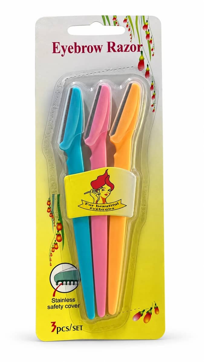 Kit de Navalhas para Sobrancelhas Eyebrow Razor 3 Peças