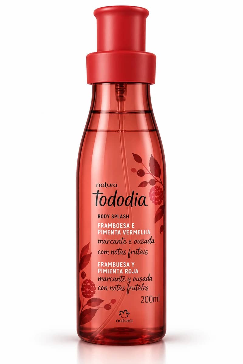 Body Splash Desodorante Colônia Natura Tododia Framboesa e Pimenta Vermelha 200ml