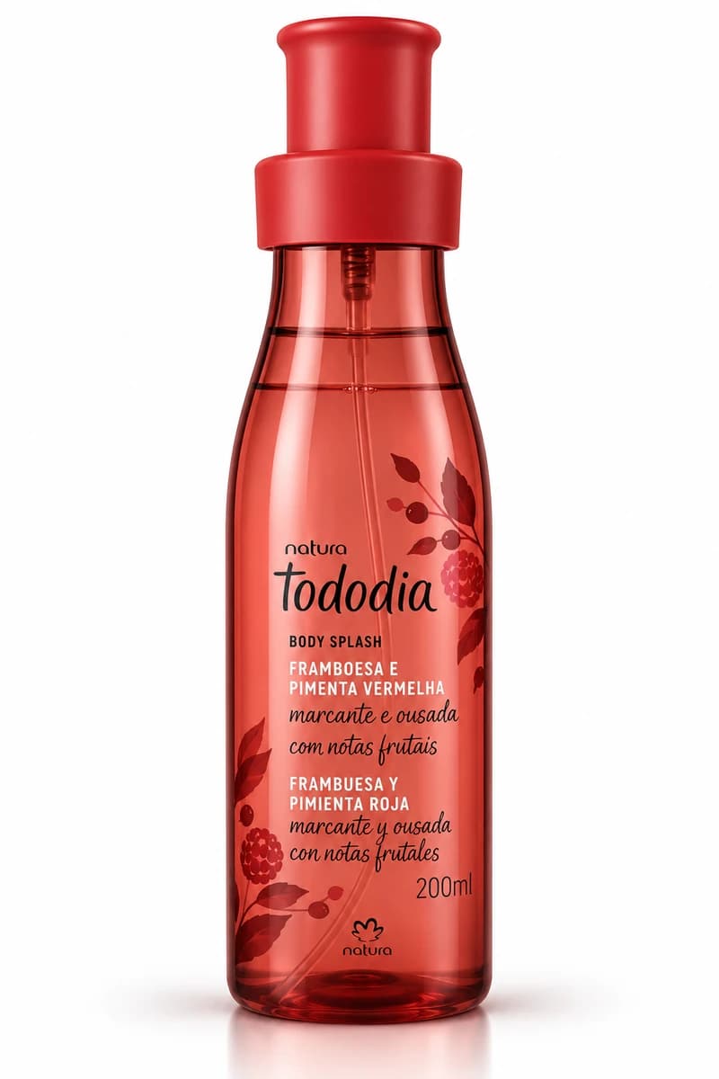 Body Splash Desodorante Colônia Natura Tododia Framboesa e Pimenta Vermelha 200ml