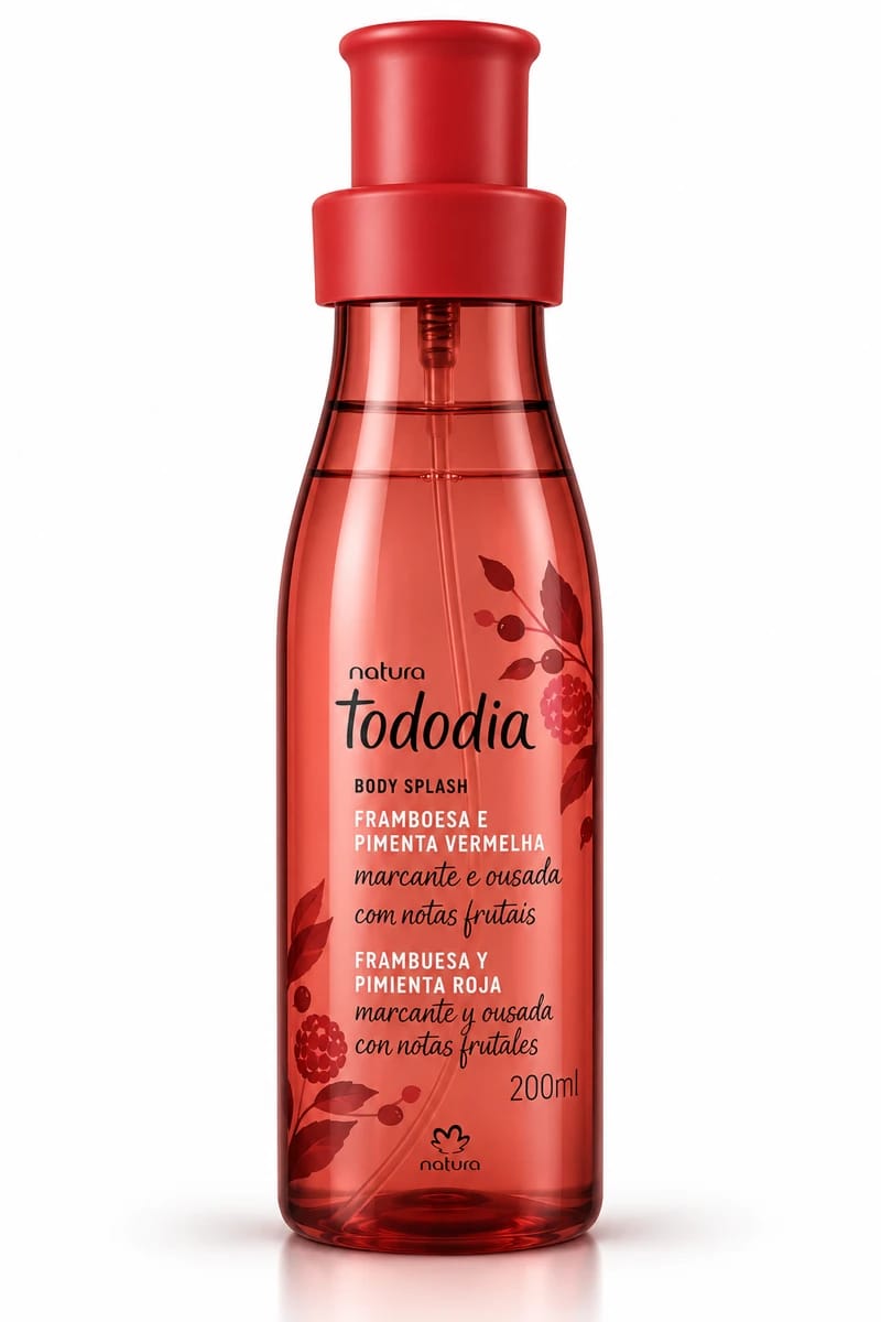 Body Splash Desodorante Colônia Natura Tododia Framboesa e Pimenta Vermelha 200ml - Foto 1