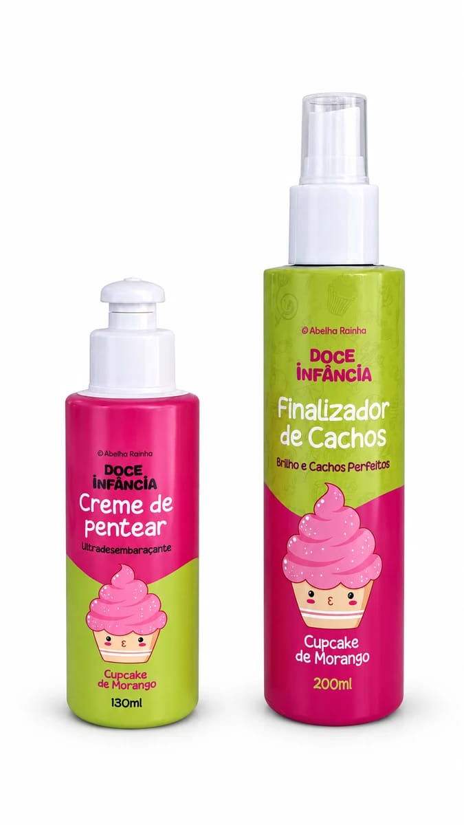 Kit Abelha Rainha Doce Infância Cupcake de Morango - Foto 1